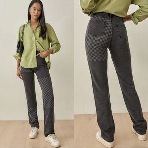 Reformation Gray Straight Leg Jeans